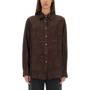 OUR LEGACY Women's Printed Long Sleeve Shirt Women BROWN Shirts